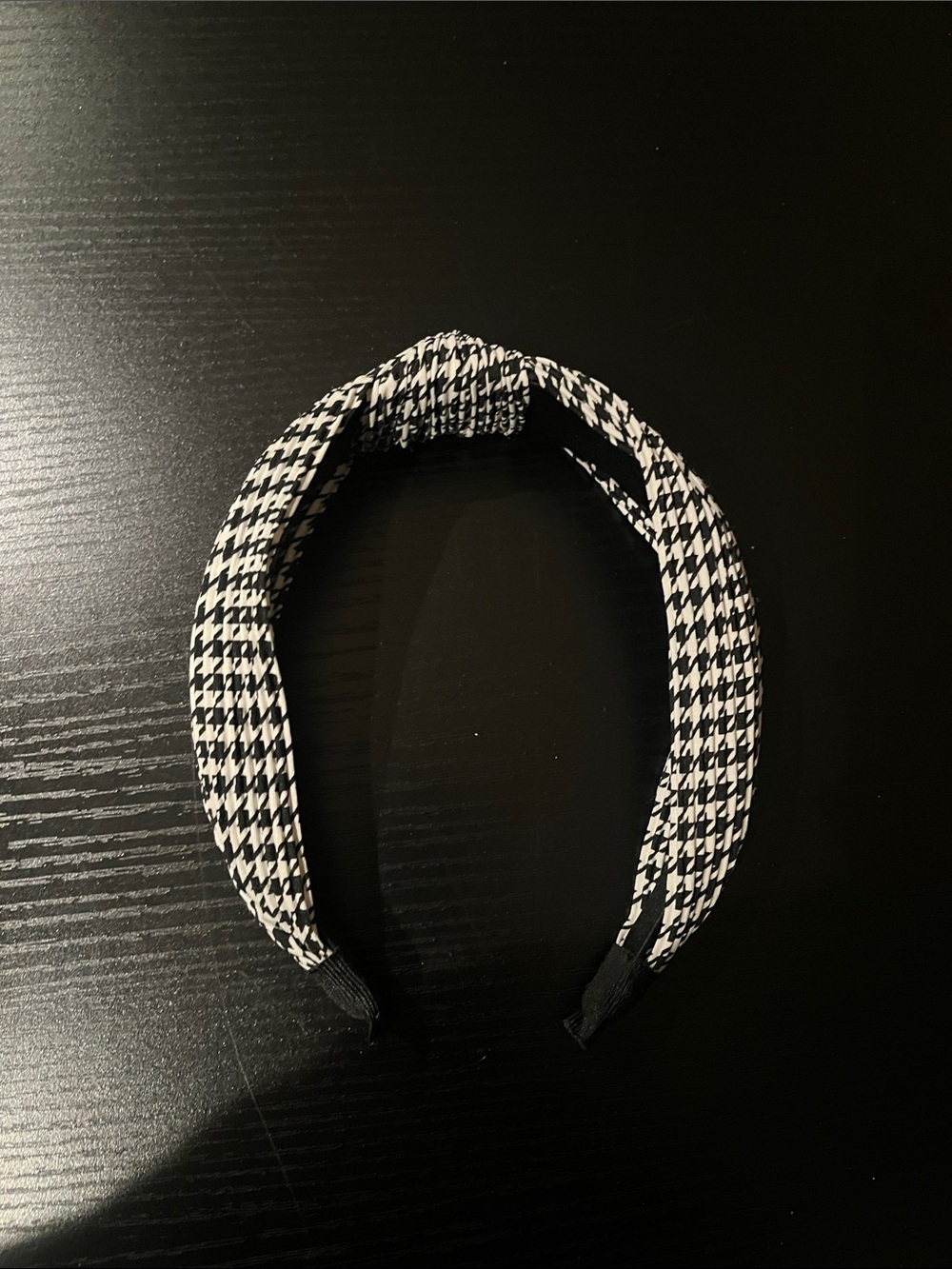Houndstooth Knot Headband in Black and White